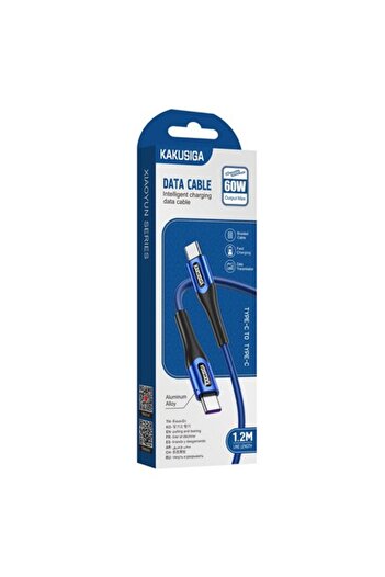 KAKU Charging and Data Cable (KSC-724), USB-C, PD60W, QC3.0, 3A, 1.2m, Blue