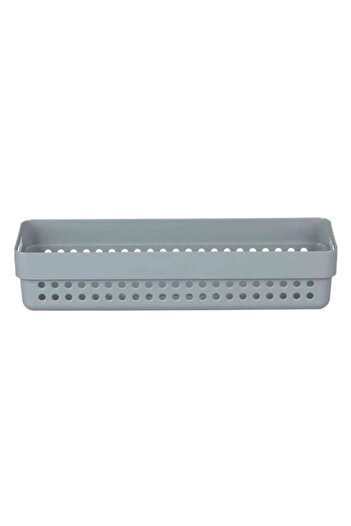 ANTBRO Set 2 storage baskets Antbro® plastic, gray, perforated design with handles, 24x7.5x5cm, 750 ml