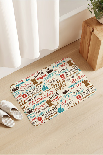 Homiko Coffee Written Patterned Door - Cafe Front Mat 60X80Cm