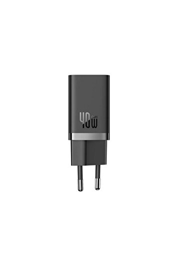 OEM Charger 2x Type-C, GaN, Fast Charging, 40W, P72, Silicone, Baseus CCGP180101, Black