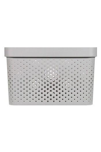 ANTBRO Plastic Storage Box, Gray, 36 x 27 x 22 cm, 17 L