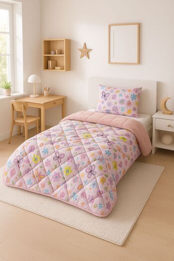 Violacasa Single Double-Sided Welsoft Quilt Powder Flower