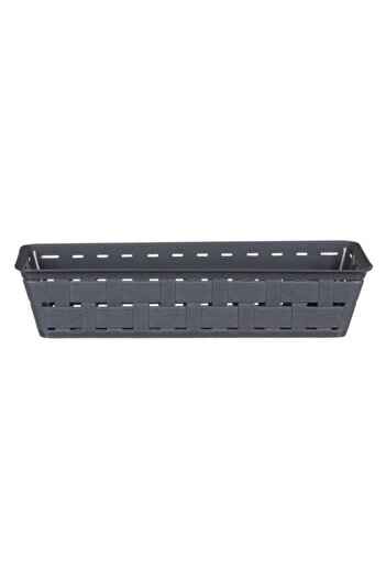 ANTBRO Storage Basket Antbro® Anthracite Plastic with Woven Pattern, 29x10.5x6 cm, 1l