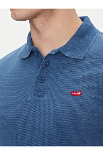 Levi's Men's Blue Straight Cut Polo T-Shirt Housemark - 35883-0271