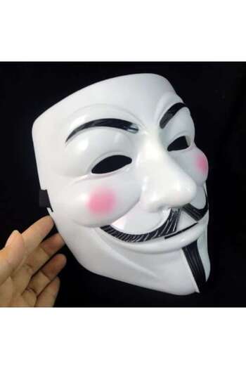 zola Anonymous Vendetta Mask, Zola®, Plastic, Elastic Band, 20x18.5 cm, White