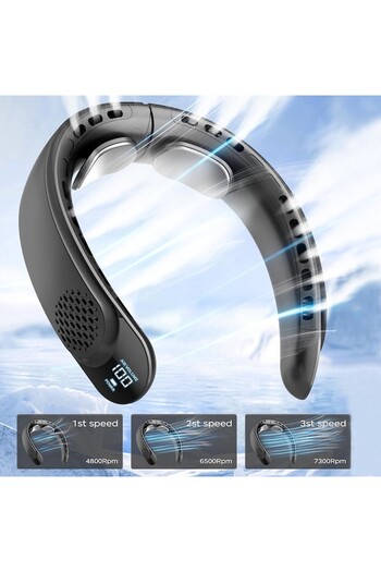 Danex Neck Fan 4000mAh, 7300RPM, B43, Silicon Flex, Deep Dark