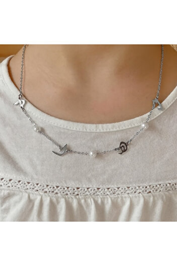 Black Season Letter necklace with a design of your choice | Gold or silver plated | Black Season