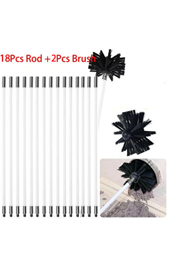 Choice1 20pcs Flexible Chimney Cleaning Brush Extendable Flexible Dryer Vent Cleaner Soft Bristle Effective