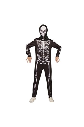 ATS Scary Skeleton Halloween Costume with Hood for Kids, ATS, Size 8 Years