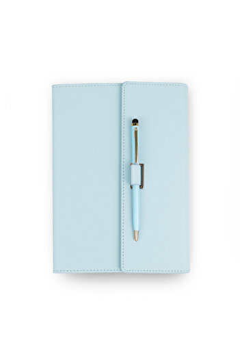 G&S PRO Set of folder-type agenda with pen, A5, 200 pages, dictando, blue color