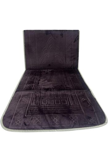 Generic Islamic Foldable Prayer Rug with Backrest 2-in-1 for Chair, Meditation, and Outings (Dark Brown)