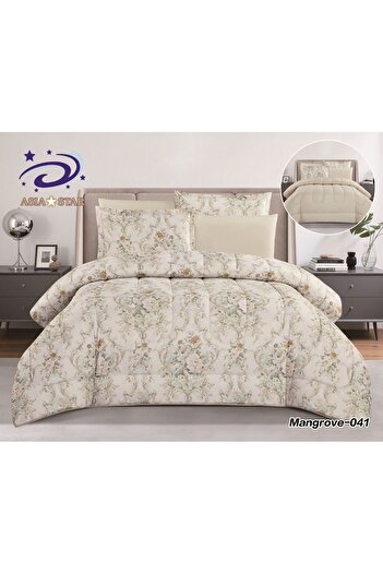 Asia High-quality 6-piece printed double quilt set - multi-colored