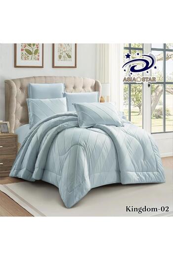 Asia 6-piece luxurious plain embroidered quilt