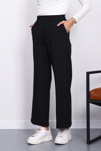 İmajButik Black Scuba Pants with Pockets
