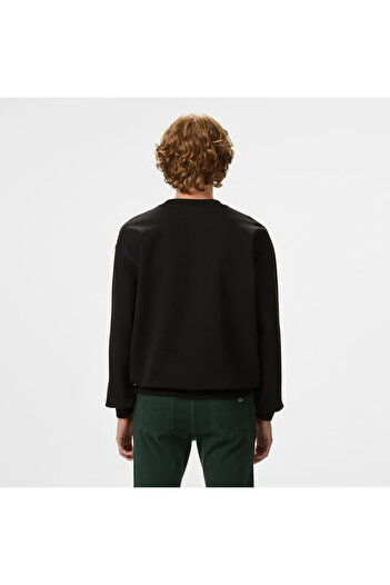 Lacoste Men's Relaxed Fit Crew Neck Black Sweatshirt