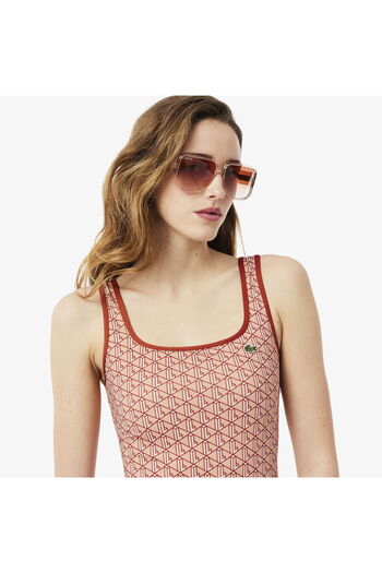Lacoste Women's Monogram Red Swimsuit