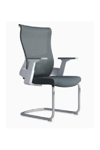 Traffic Chairs Fixed waiting chair for visitors, white and gray mesh