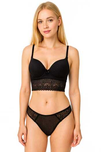 STORMED Lace Detailed Supported Push-Up Bra Set 3090