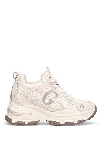 Guja 25K450 Kadın Hakiki Deri Klasik Sneaker Bej