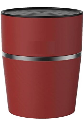 Generic Coffee Maker, Portable Drip Kettle with Grinder, Stainless Filter, Double-wall Tumbler, Red