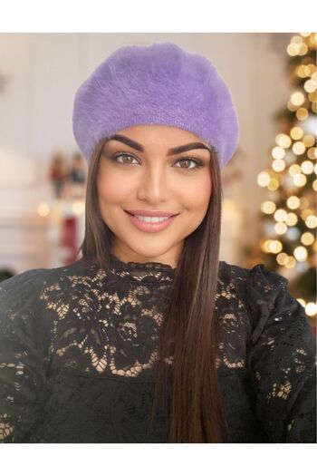 Confortino Elegant beret hat made of Angora wool - UNIVERSAL size