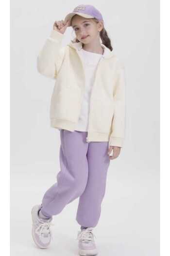 BEBEĞİME ÇORAP Girl's Hooded Thick Cardigan