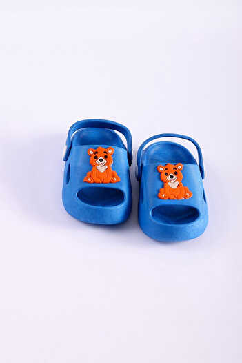 saramary Blue Boys' Animal Figured Children's Sandals School Nursery Pool Orthopedic Anti-Slip Sandals Daily Slippers