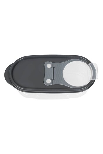 ANTBRO Cereal Container with Grey Lid, 0.6L Capacity, Transparent Plastic
