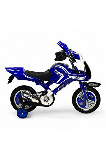 ALBADER Kids Bike 12 Inch Motorcycle Design, Bicycle With Motorcycle Sound Effects, Bike With Leather Seat