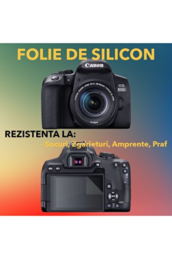 COMANDO Protection set compatible with Canon EOS 850D, Focus Shield, 2 Resistant Silicone Films for