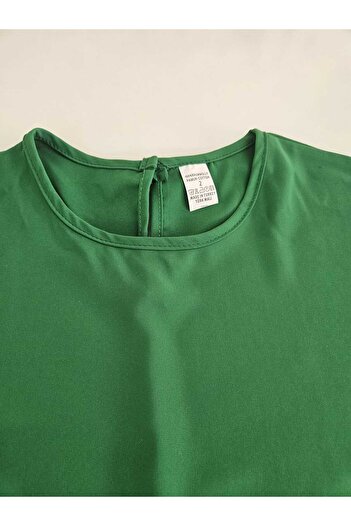 ÇELEBİ STYLE Women's Hijab Sleeveless Green Pleated Innerwear Shirt Tunic Blouse Pleated