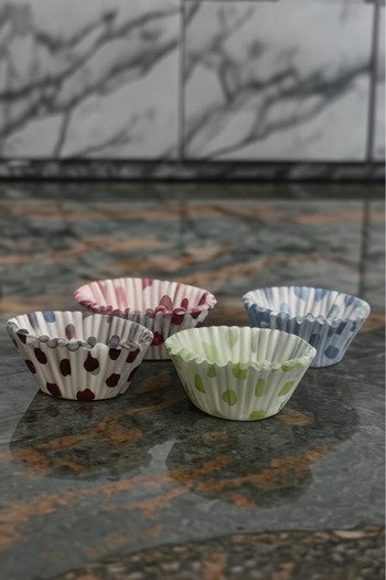 Bundeba 200 Muffin Paper Cake Molds Brownie Cupcake Patterned Paper Mold