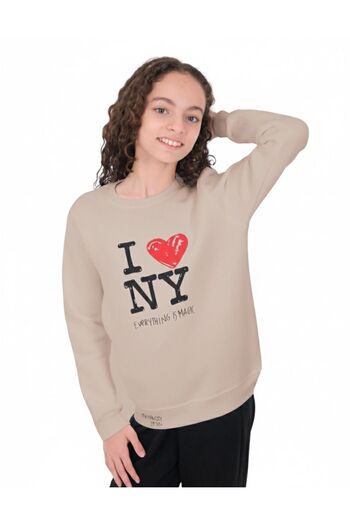 melita 3 Thread Inside Embroidered Winter Girls' Crew Neck Sweatshirt New Season