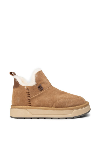 Deery Women's Genuine Suede Tan Color Fur Lined Boots