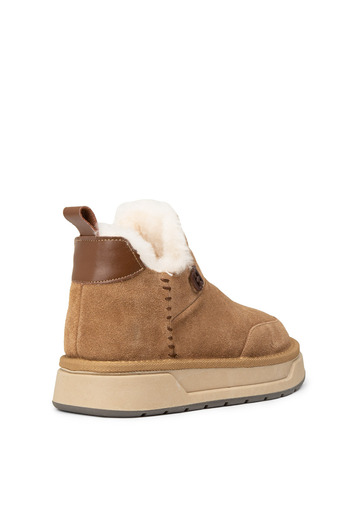 Deery Women's Genuine Suede Tan Color Fur Lined Boots