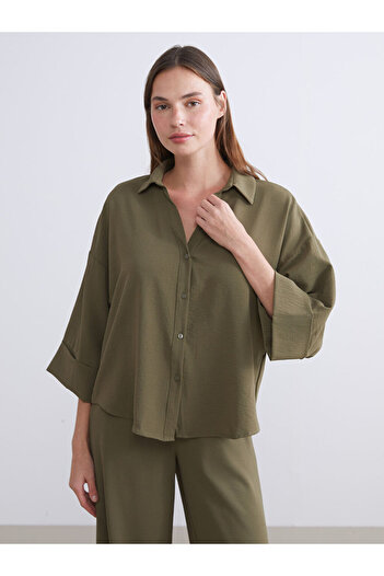 LC Waikiki Create Your Style from Uzg Store |   Textured Oversize Women's Shirt