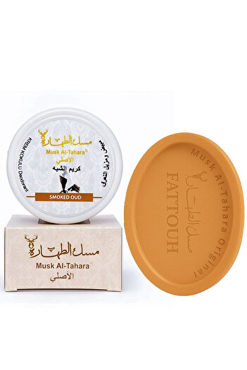 MUSK AL TAHARA صابونة للجسم والوجه برائحة المسك والعود المدخن ٥٠ غرام + كريم مضاد للتعرق ٥٠ مل