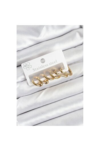 Skygo 316L Steel Gold Color Women's Earring Set - Tj-Bkp11222