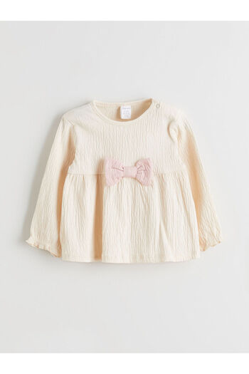 LC Waikiki Crew Neck Bow Detail Baby Girl Blouse and Pants