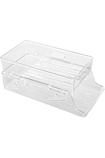Generic TOMVAES Fridge Bottle Dispenser, Transparent Refrigerator Bottle Organizer, Double-deck Drink Freeze