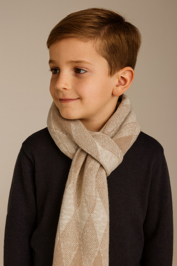 Sebir Moda Baklava Patterned Knitwear Children's Scarf (5-10 Years Old, 30X140Cm)
