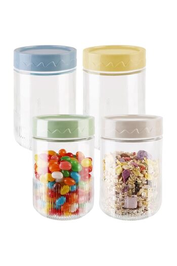 Generic TERRIFI 16oz Glass Mason Jars with Lids - 4 Pack Wide Mouth Overnight Oats Containers, Large Capacit