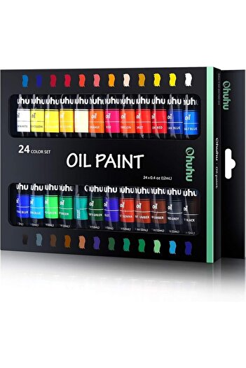Generic Oil Paint Set Oil Paint Tubes Oil-based 24 Colors Colors Artists Paints Oil Painting Set for Beginne