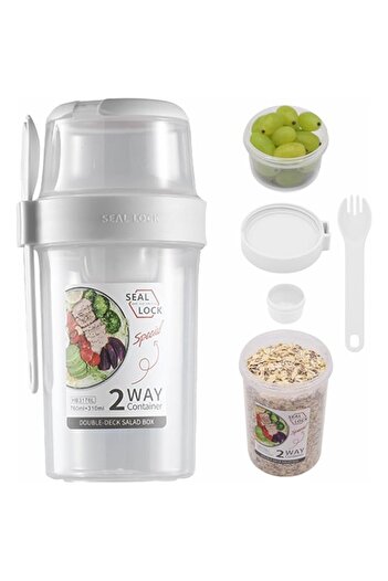 Generic THE WHITE SHOP Keep Fit Salad Meal Shaker Cup,Salad Container for Lunch, Portable Fruit and Vegetabl