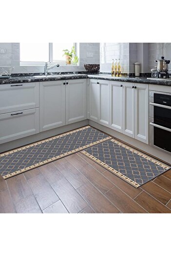 Generic 2 Pcs Kitchen Mat Floor Non Slip & Washable Kitchen Rug Soft Absorbent Kitchen Carpet for Floor Comf