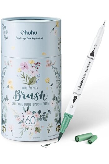 Generic Markers for Adult Coloring Books No Bleeding 60 Colors Coloring Markers Water-based Dual Tips Fineli