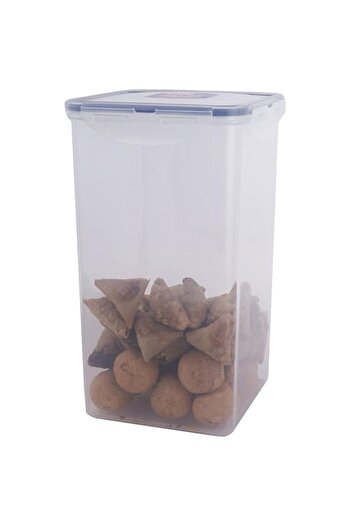Generic LocknLock Lock & Lock HPL822R Square Storage Container - Clear/Blue, 4 L