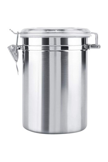 Sorandy Stainless Steel Coffee Grounds Beans Container Canister Metal Food Storage with Clear Lid St