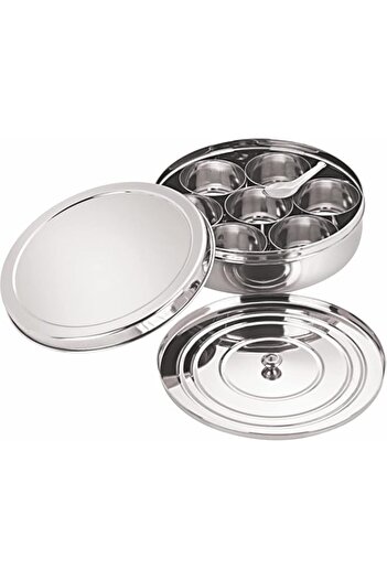 Generic Neelam SMSL010P Masala Dabba, Silver, Size 10, Stainless Steel