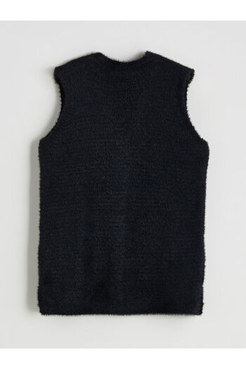 LC Waikiki Plus Size V-Neck Women's Plush Vest